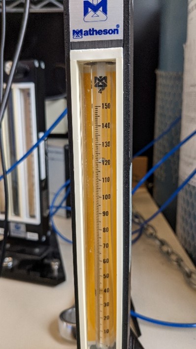 Figure 3 Right: Flowmeter used to measure flow rate of miniPID pump. Right: Flowmeter used to measure flow rate of miniPID pump.